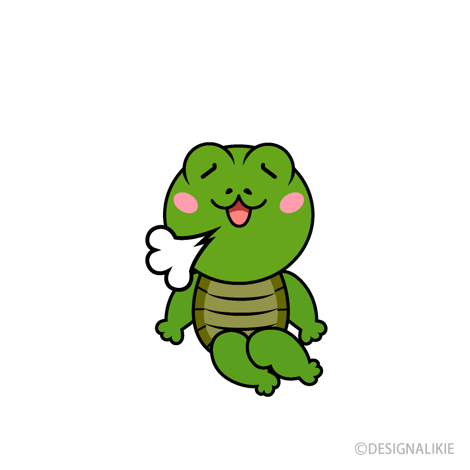 リラックスするカメキャラ