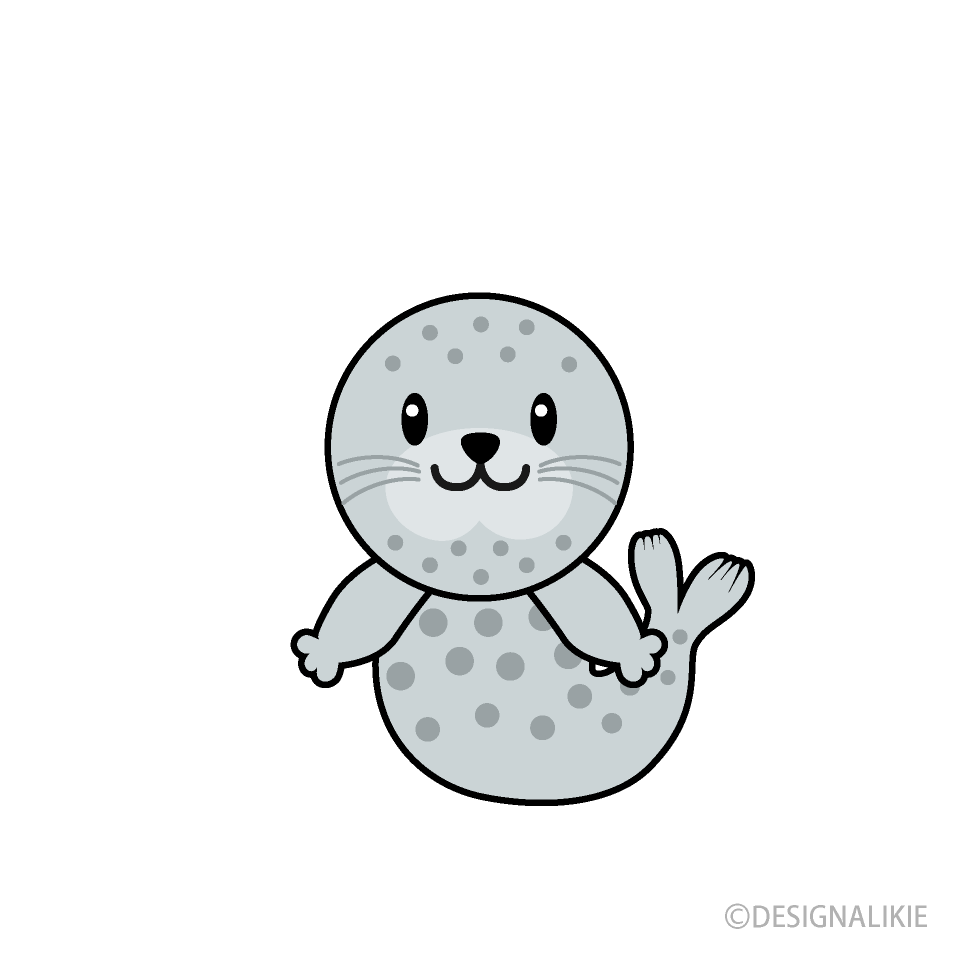 かわいいゴマフアザラシキャラ