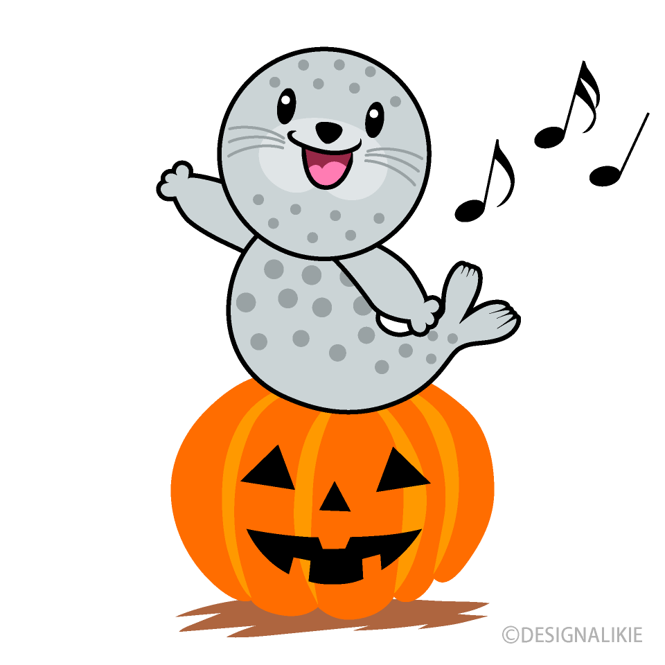 ハロウィンのゴマフアザラシキャラ