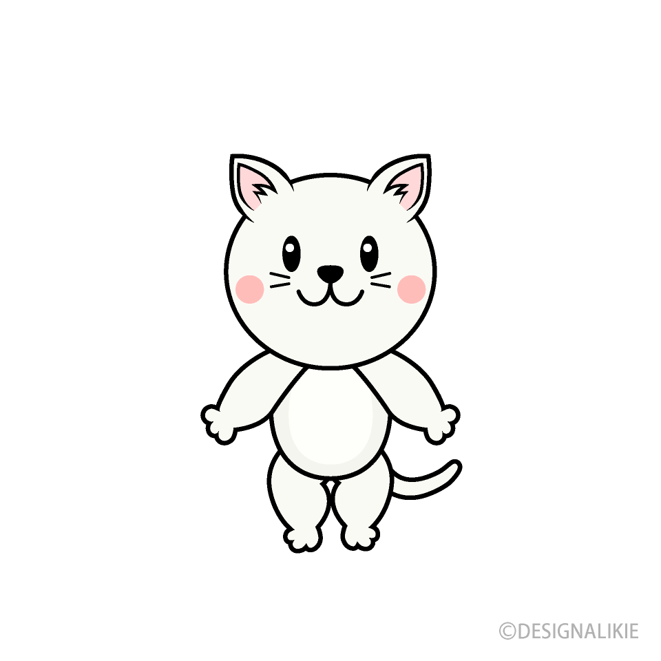 かわいい白猫キャラ