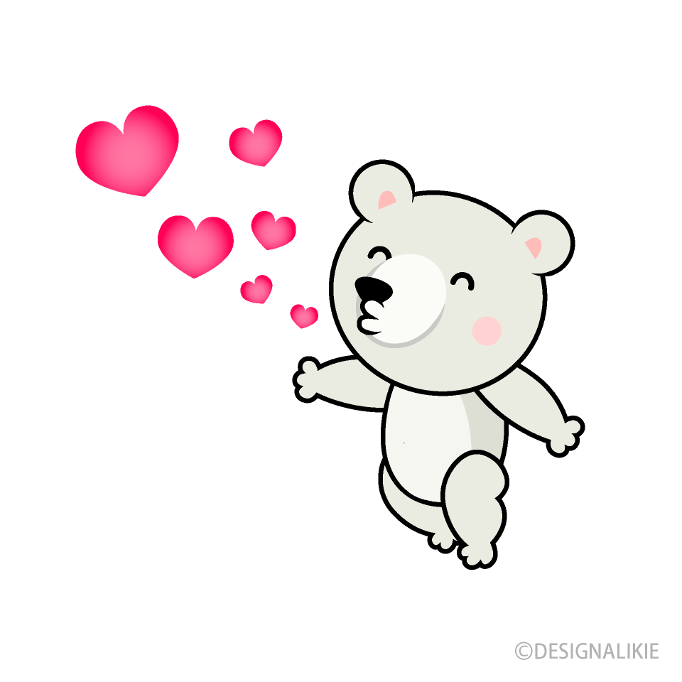 キスするシロクマキャラ