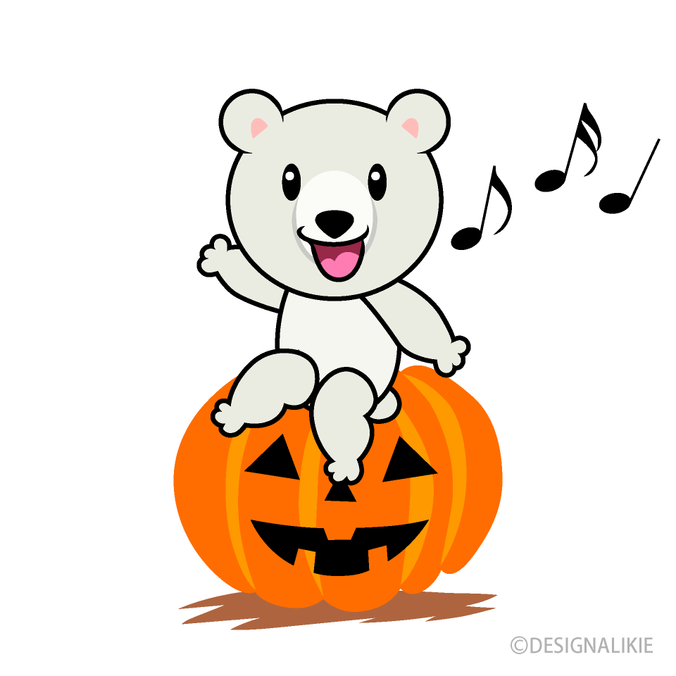 ハロウィンのシロクマキャラ
