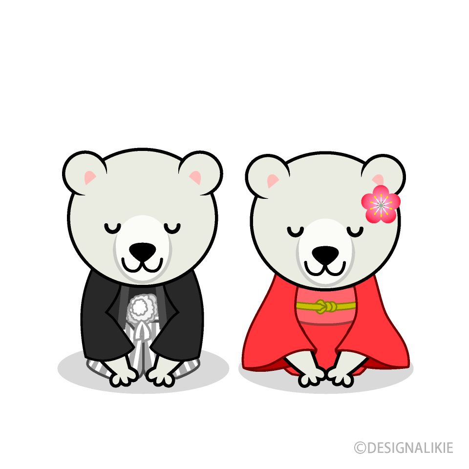 お正月のシロクマキャラ