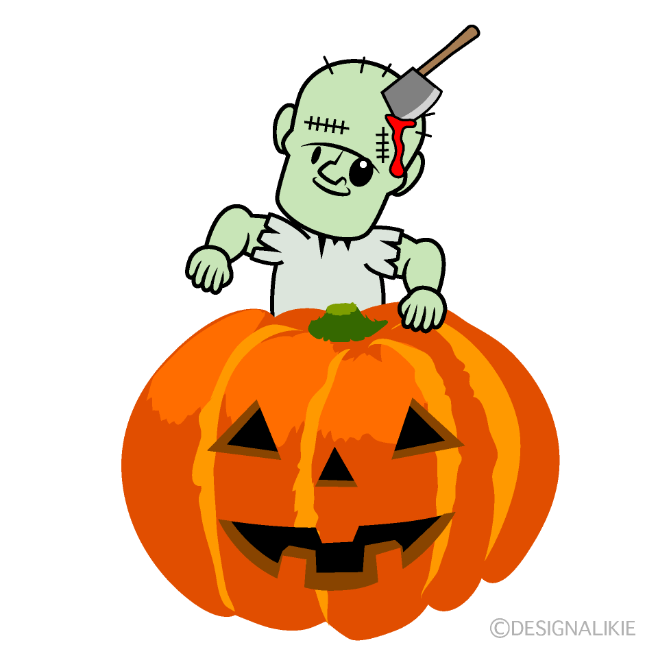 ゾンビとハロウィンかぼちゃ