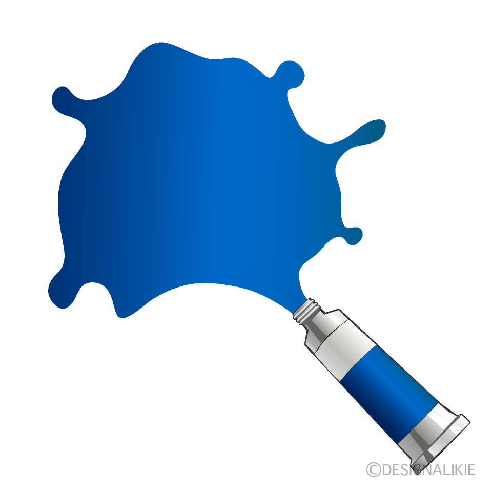青色の絵の具インク