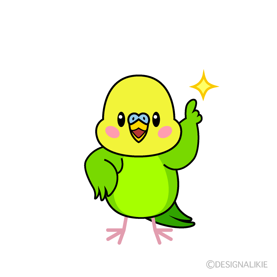ポーズするインコキャラ