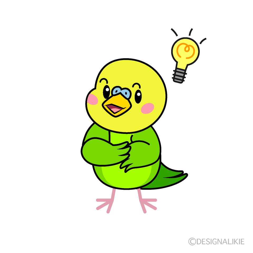 ひらめくインコキャラ
