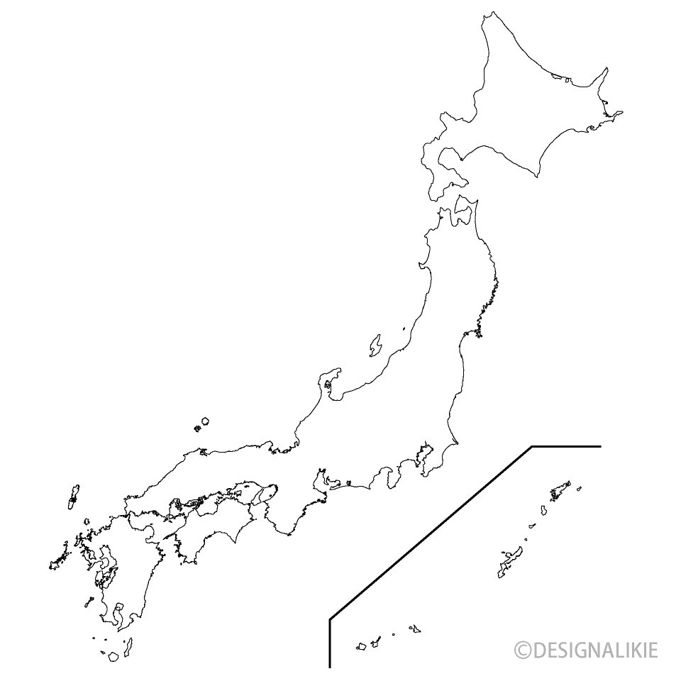 白黒の日本地図