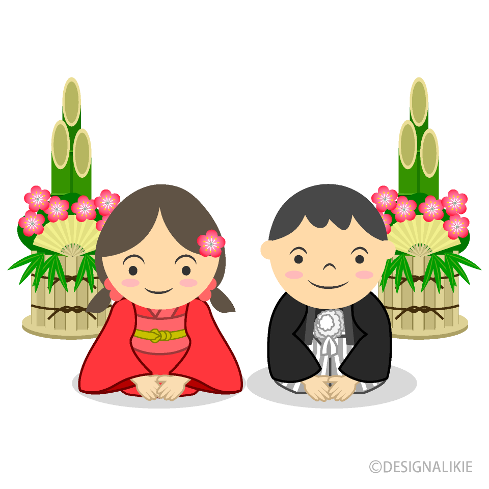 門松と子供