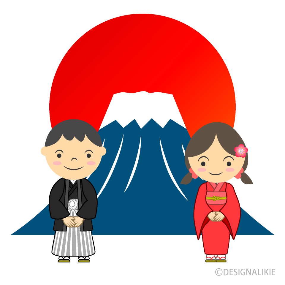 富士山と子供