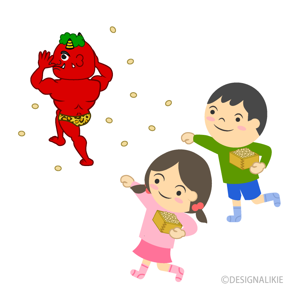 鬼退治の豆まき