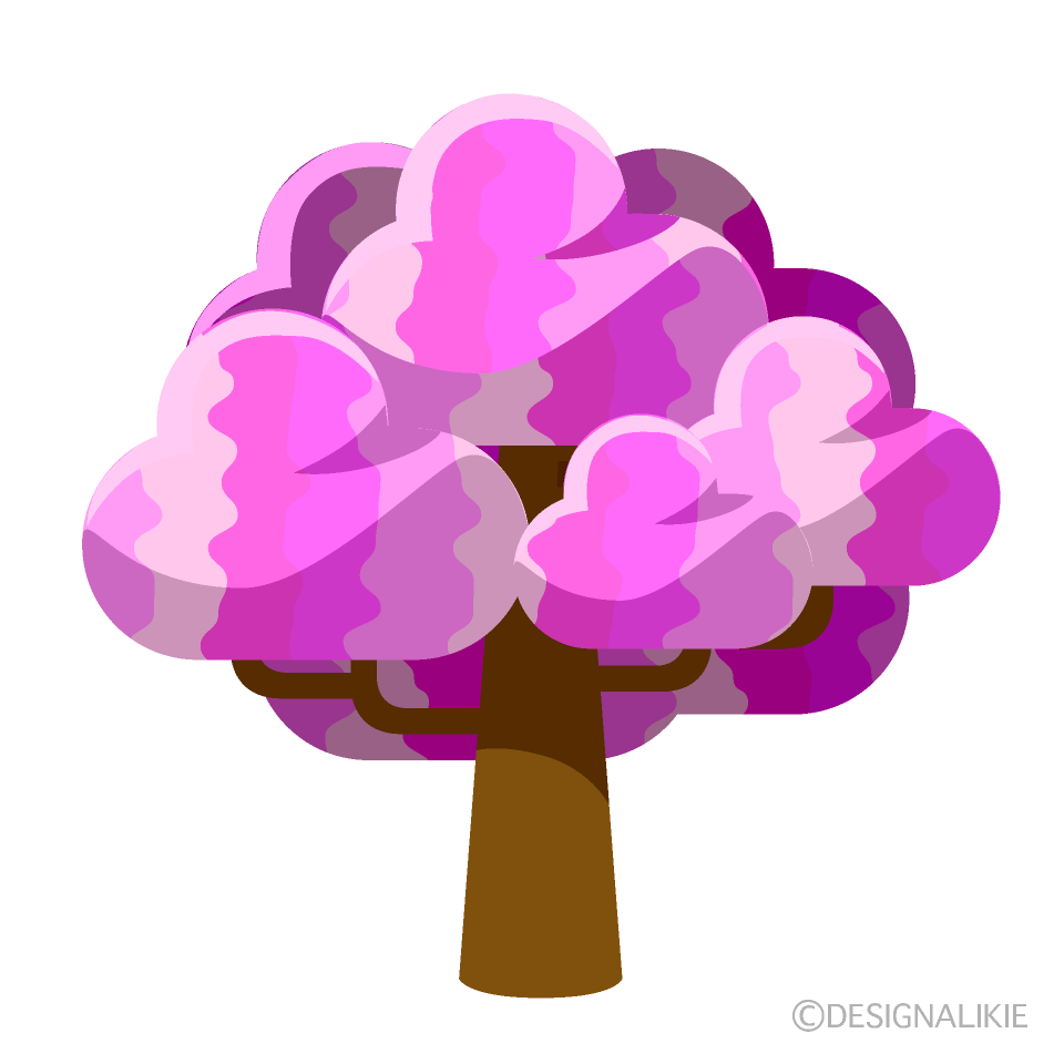 ポップな大きな桜の木