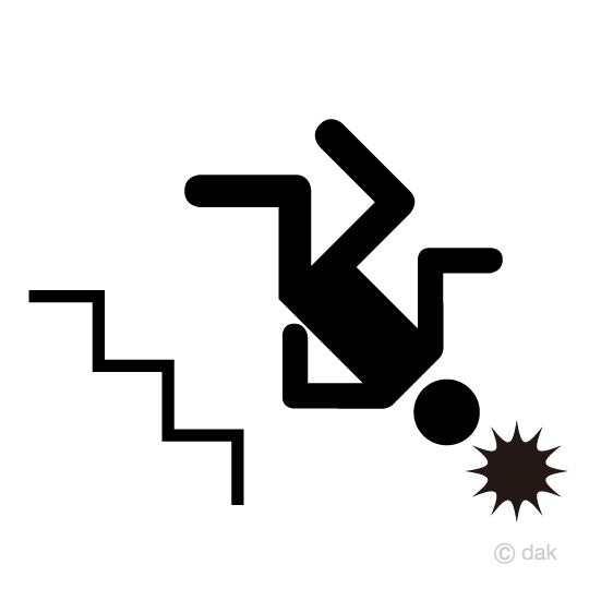 階段から転落する人のピクトグラム