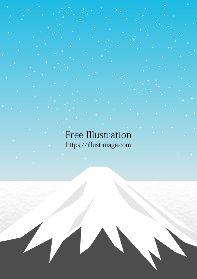 雪景色の富士山
