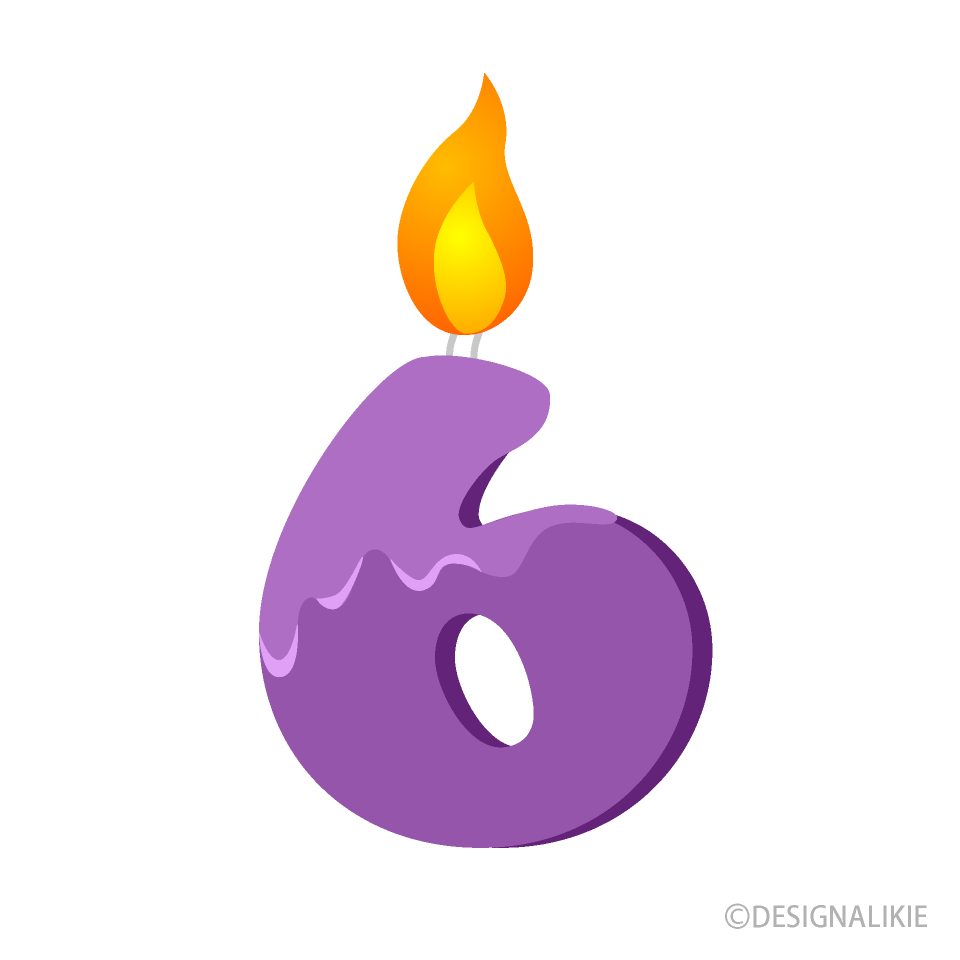 6歳誕生日ろうそく