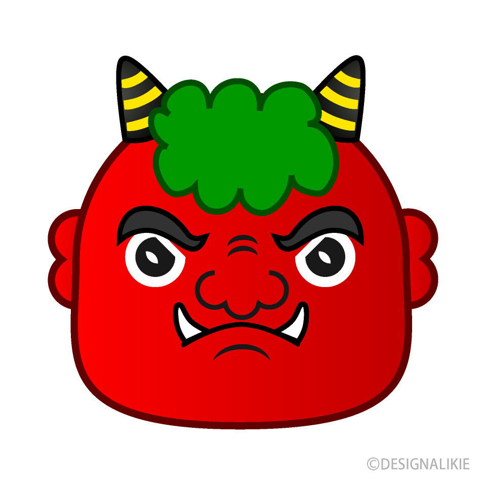 怒った鬼の顔