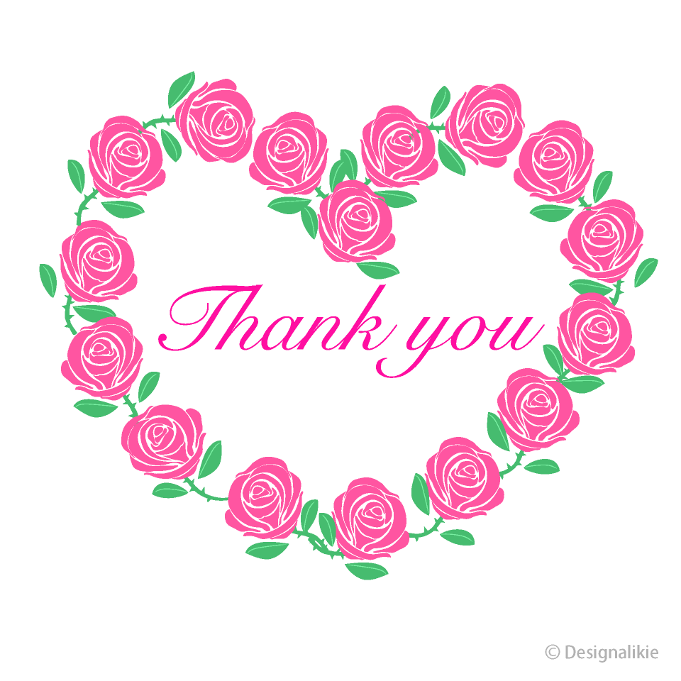 「Thank You」ピンク薔薇ハート