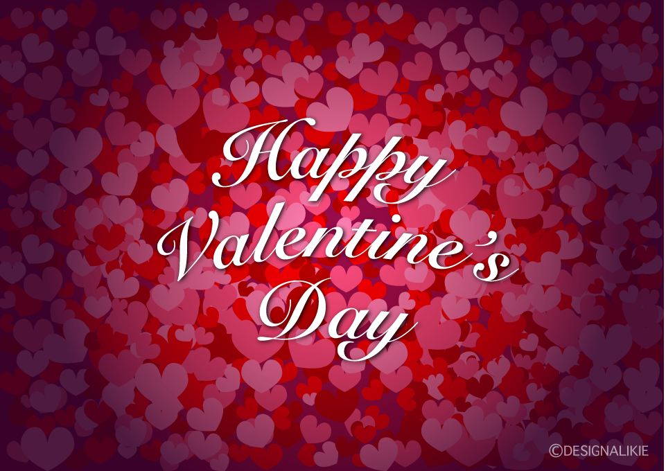 赤ハートのHappy Valentines Day 壁紙