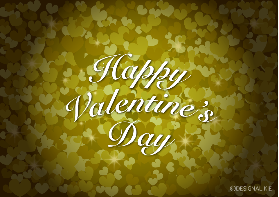 金色ハートのHappy Valentines Day 壁紙