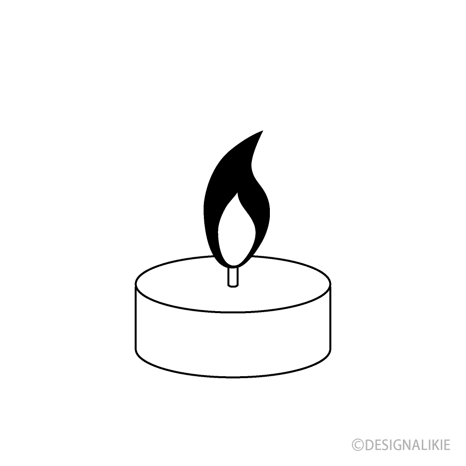 白黒の短いろうそく