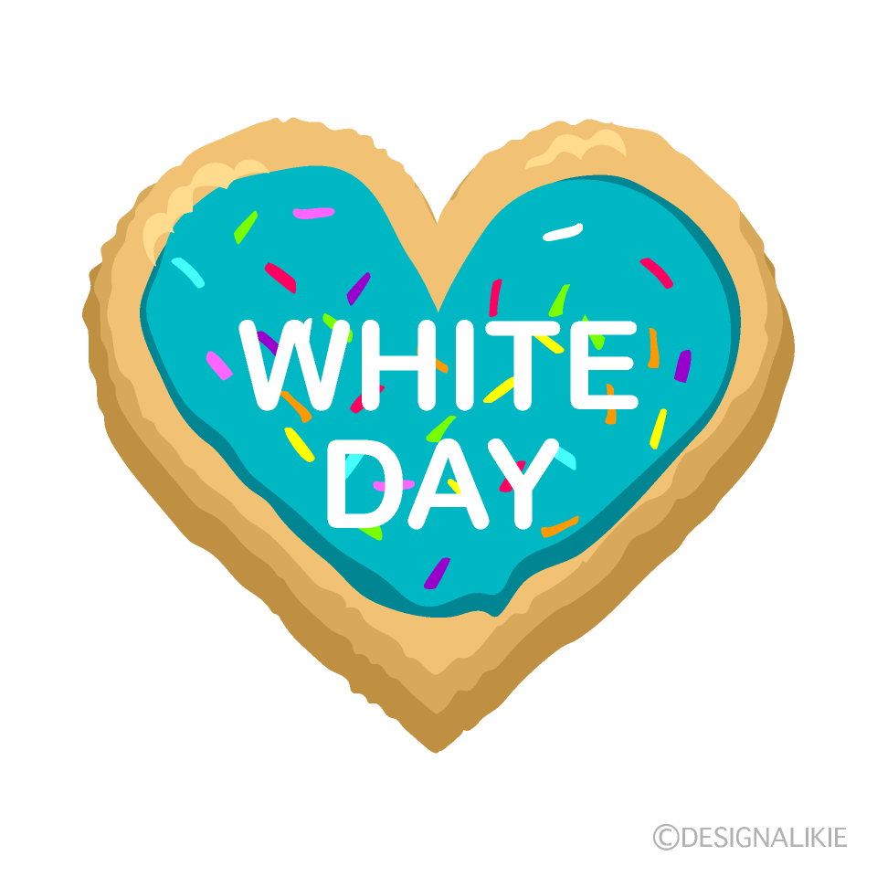 可愛いWhite Dayハートクッキー