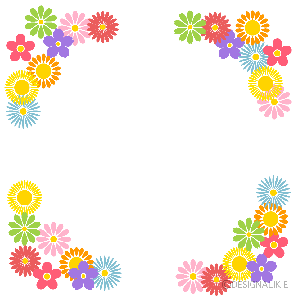 かわいい花柄枠