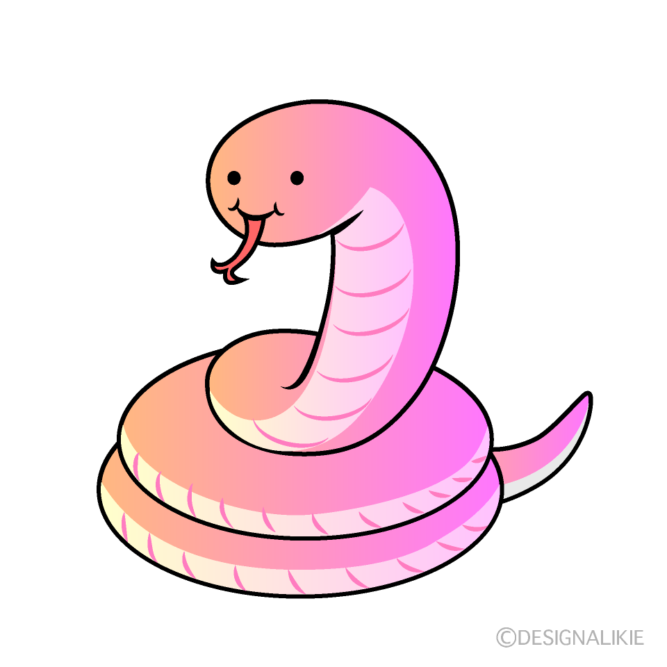 可愛いピンクとぐろヘビ