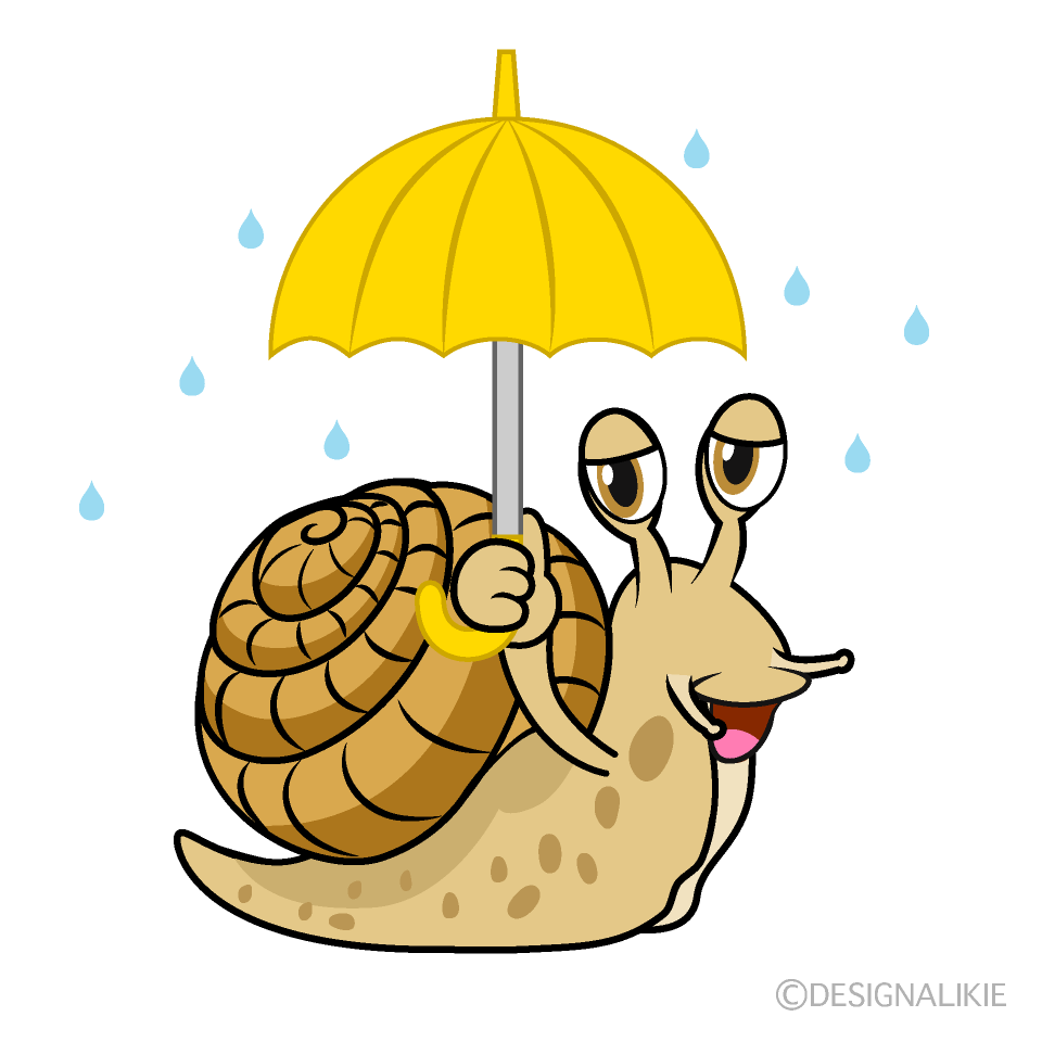 傘をさすかたつむりキャラ