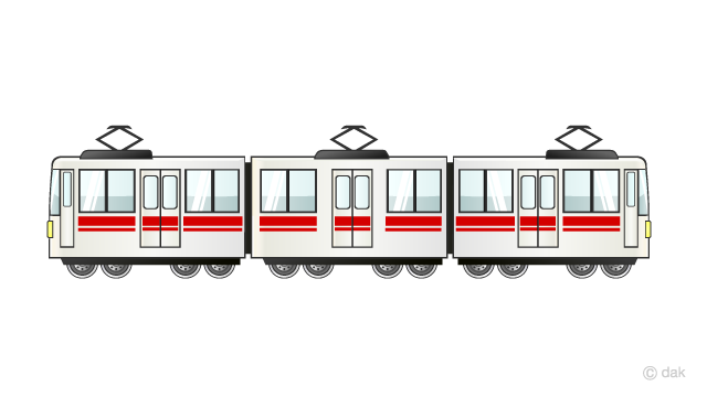 3両編成の電車