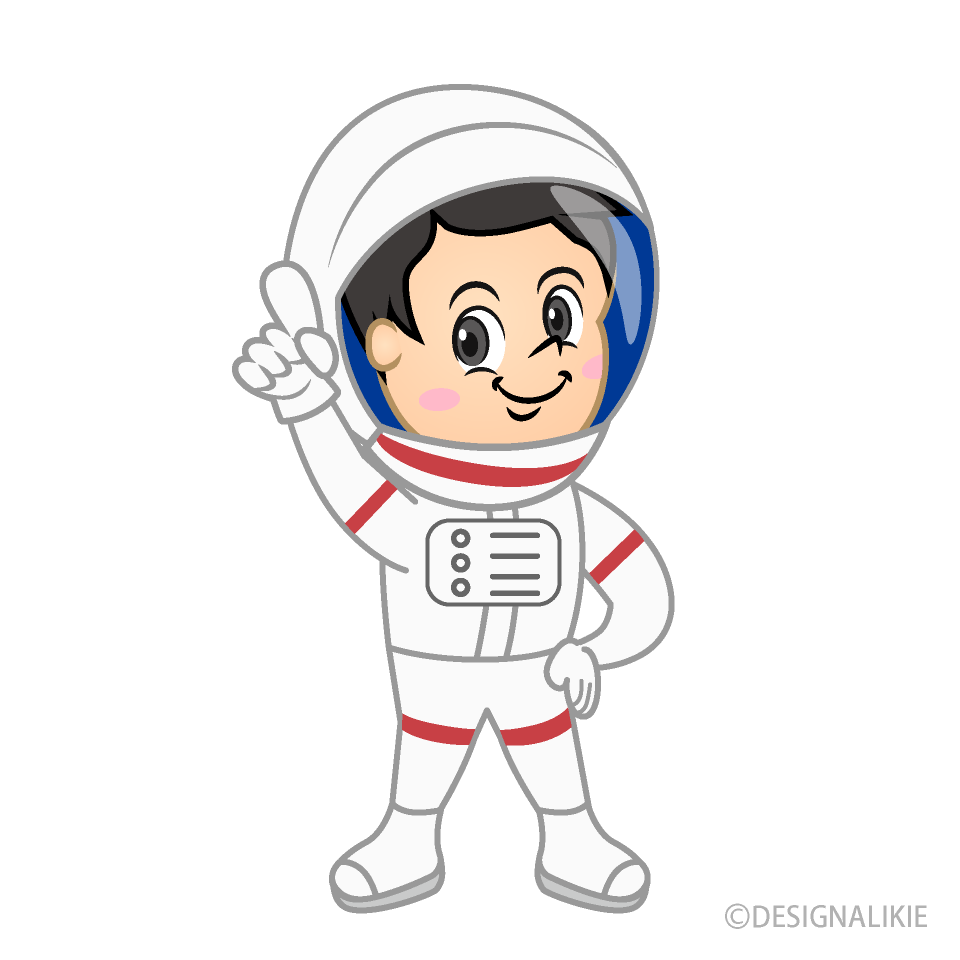 ポーズする男の子の宇宙飛行士