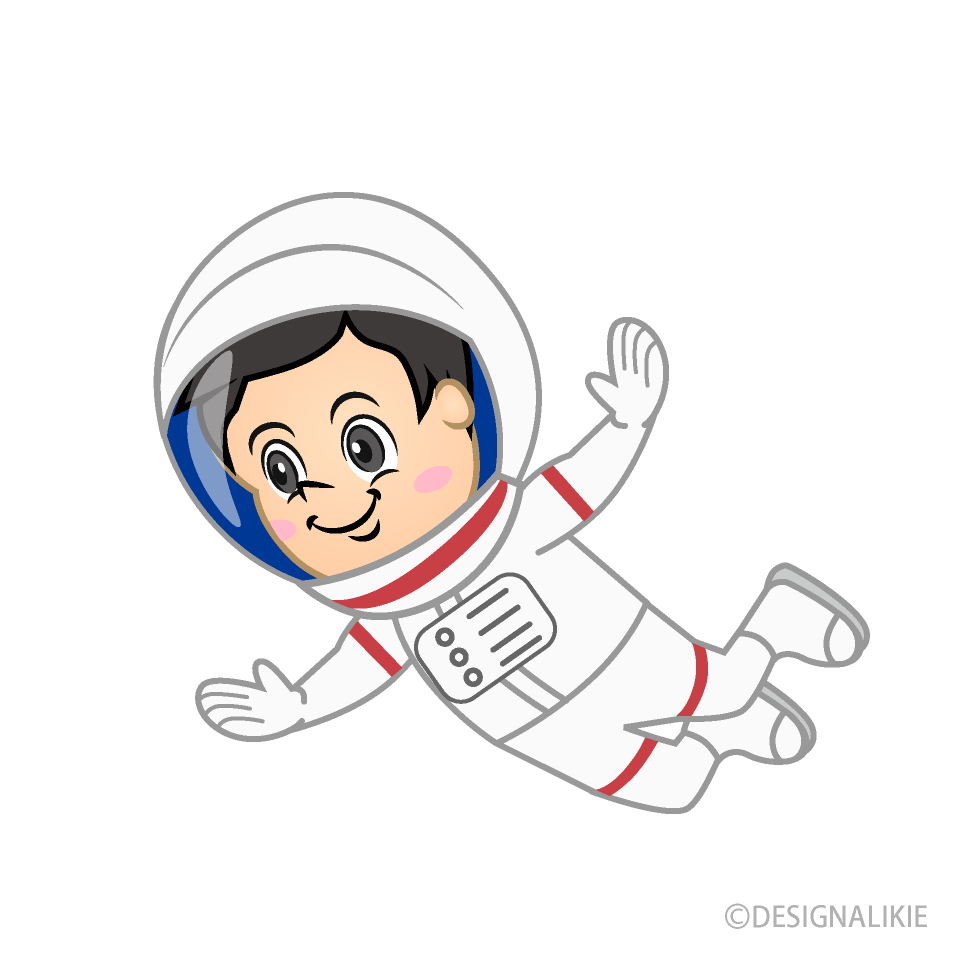 跳ぶ男の子の宇宙飛行士
