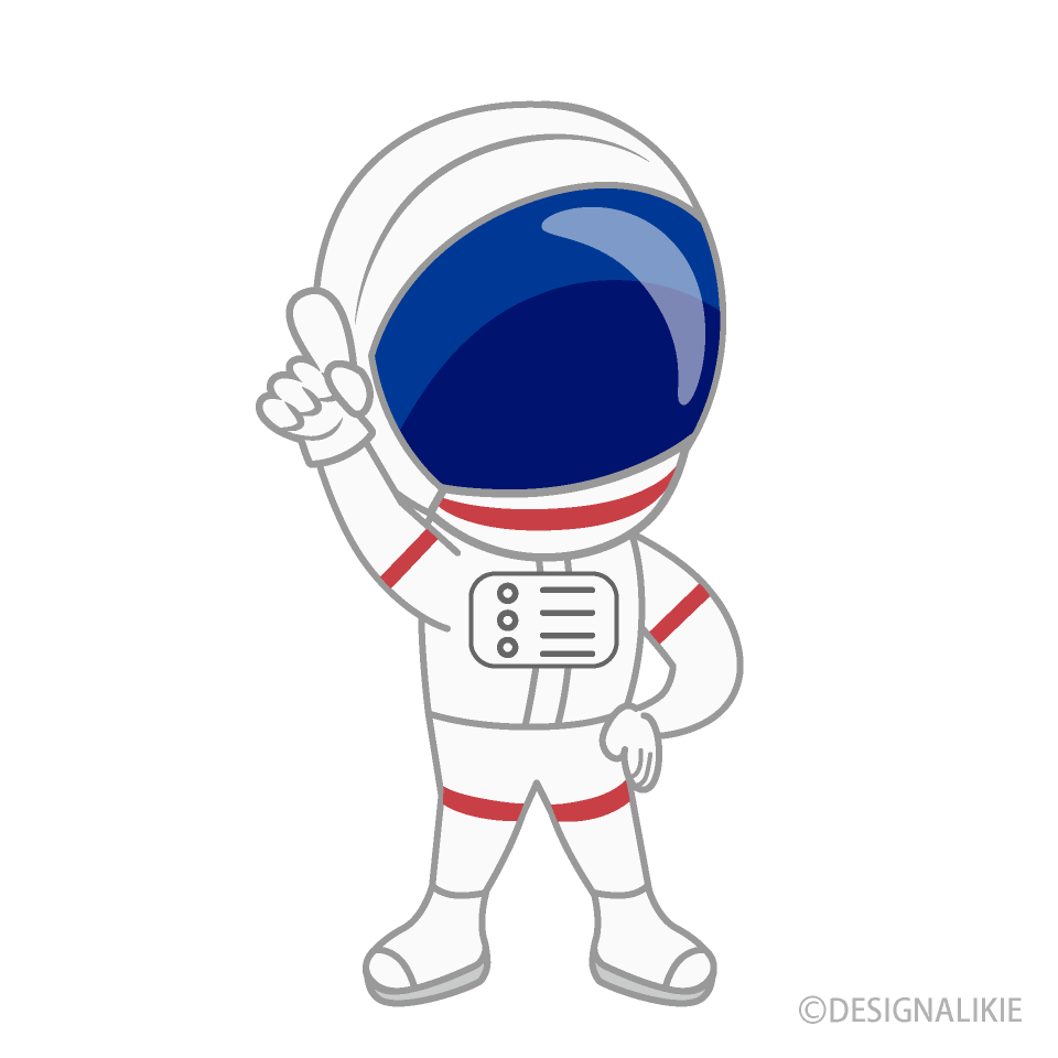 ポーズするかわいい宇宙飛行士
