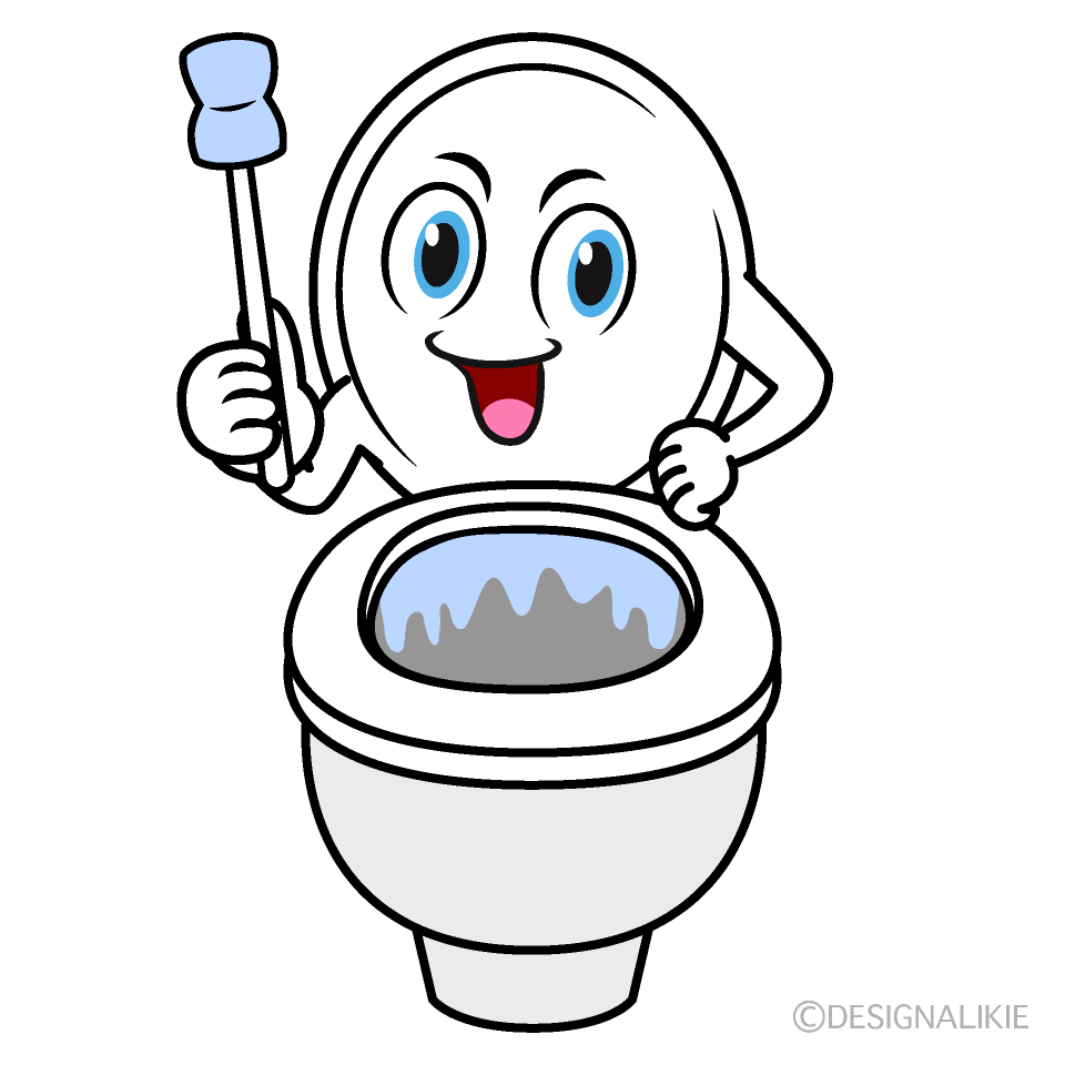 掃除するトイレキャラ