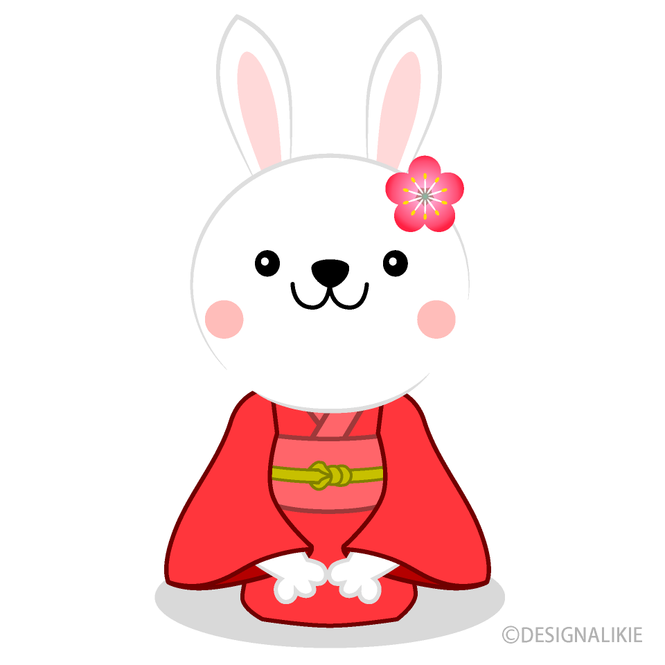 着物姿のウサギ