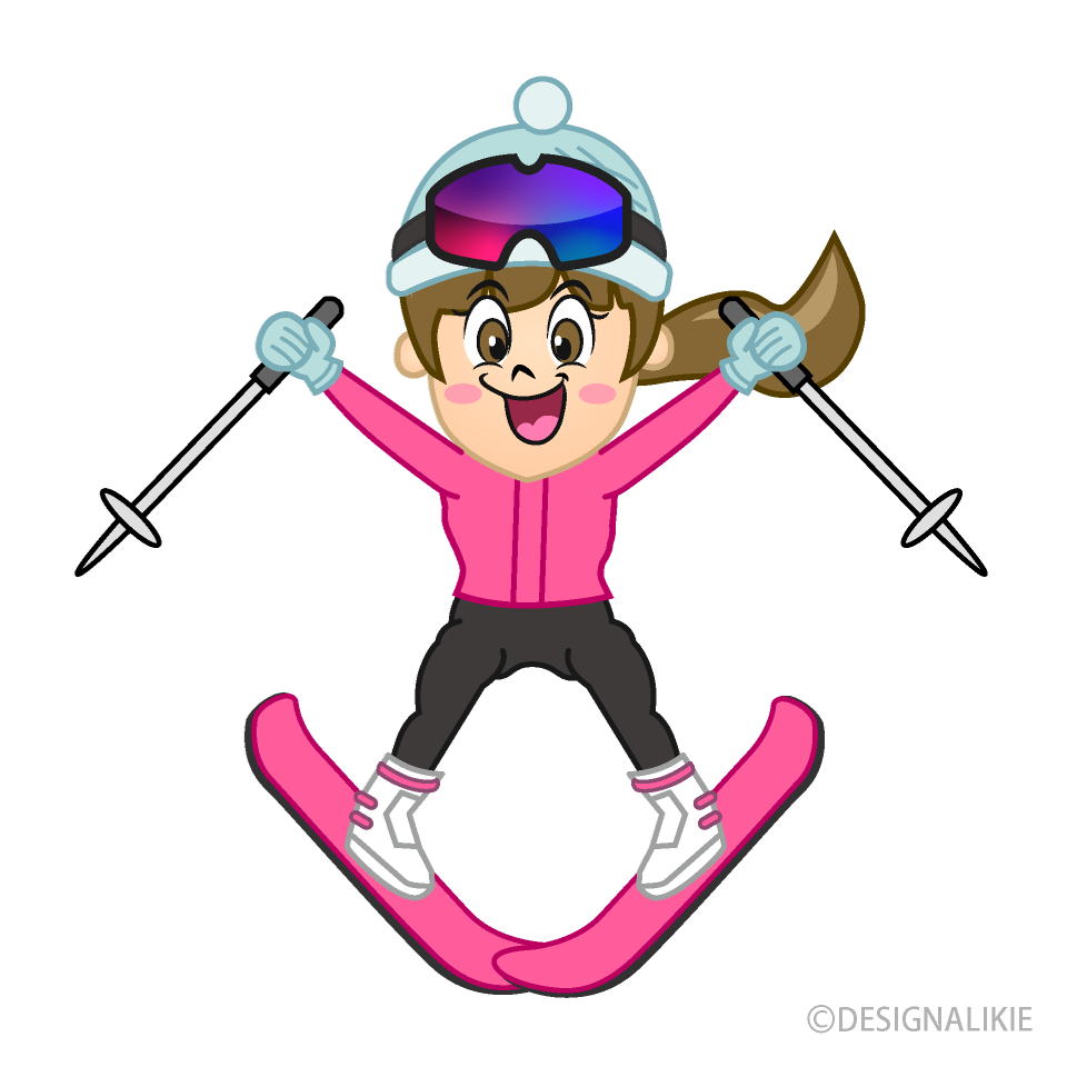 歓喜する女の子スキーヤー