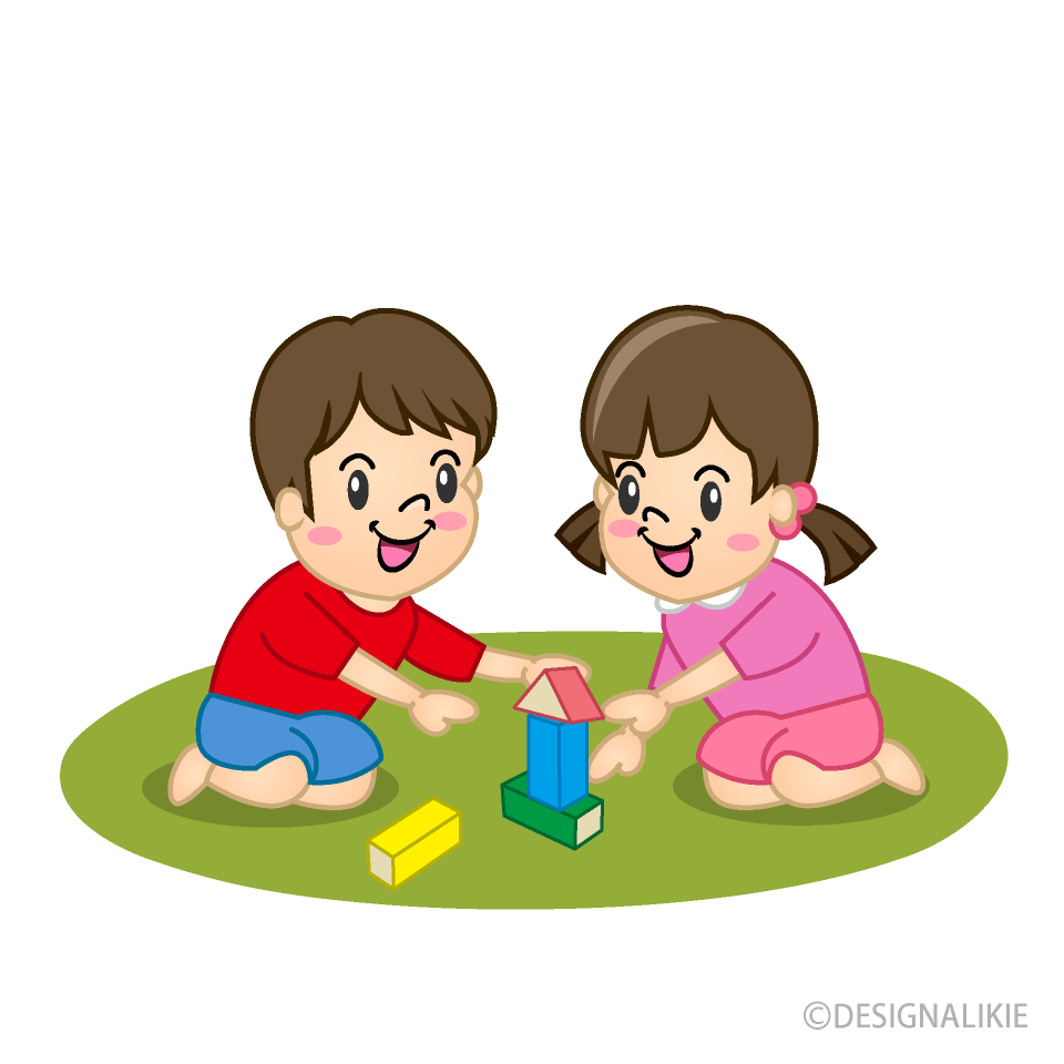 積み木で遊ぶ子供