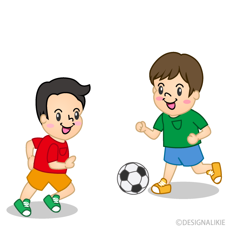 サッカーする子供