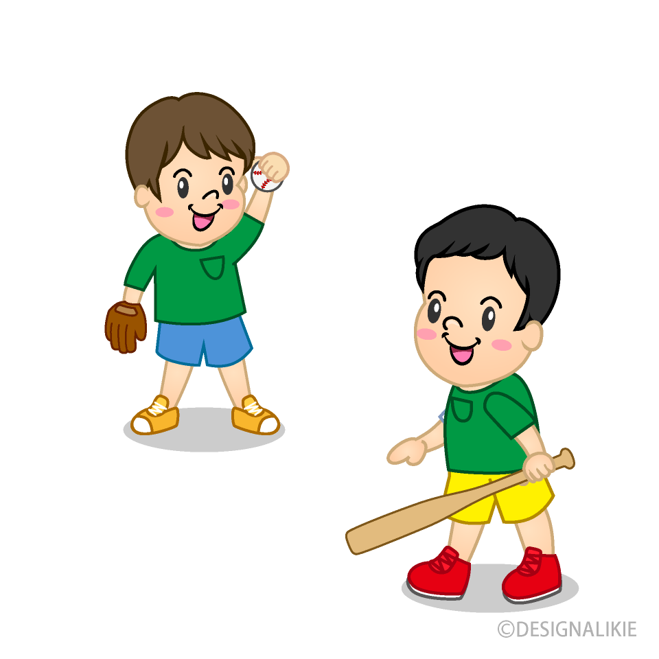 野球する子供