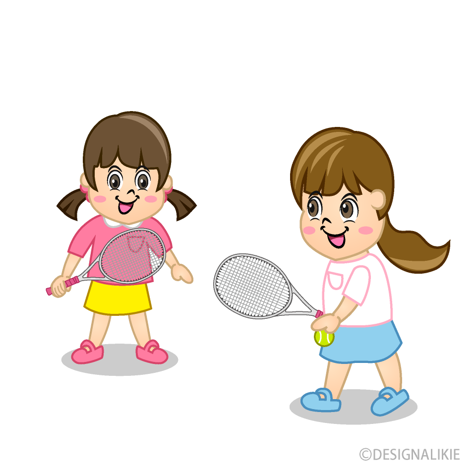 テニスする子供