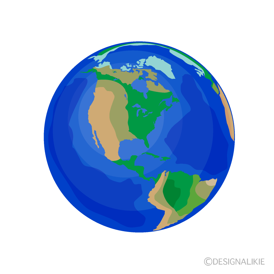 アメリカ大陸の青い地球