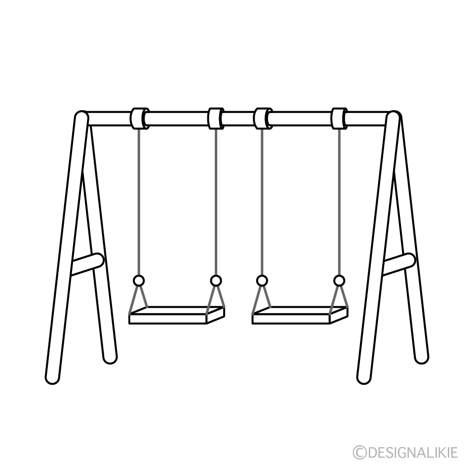 ブランコ（白黒）