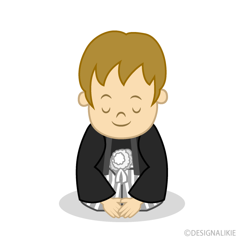 おじぎして挨拶する男の子
