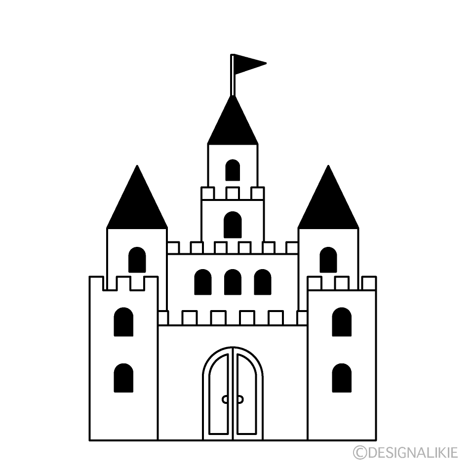 ヨーロッパのお城（白黒）