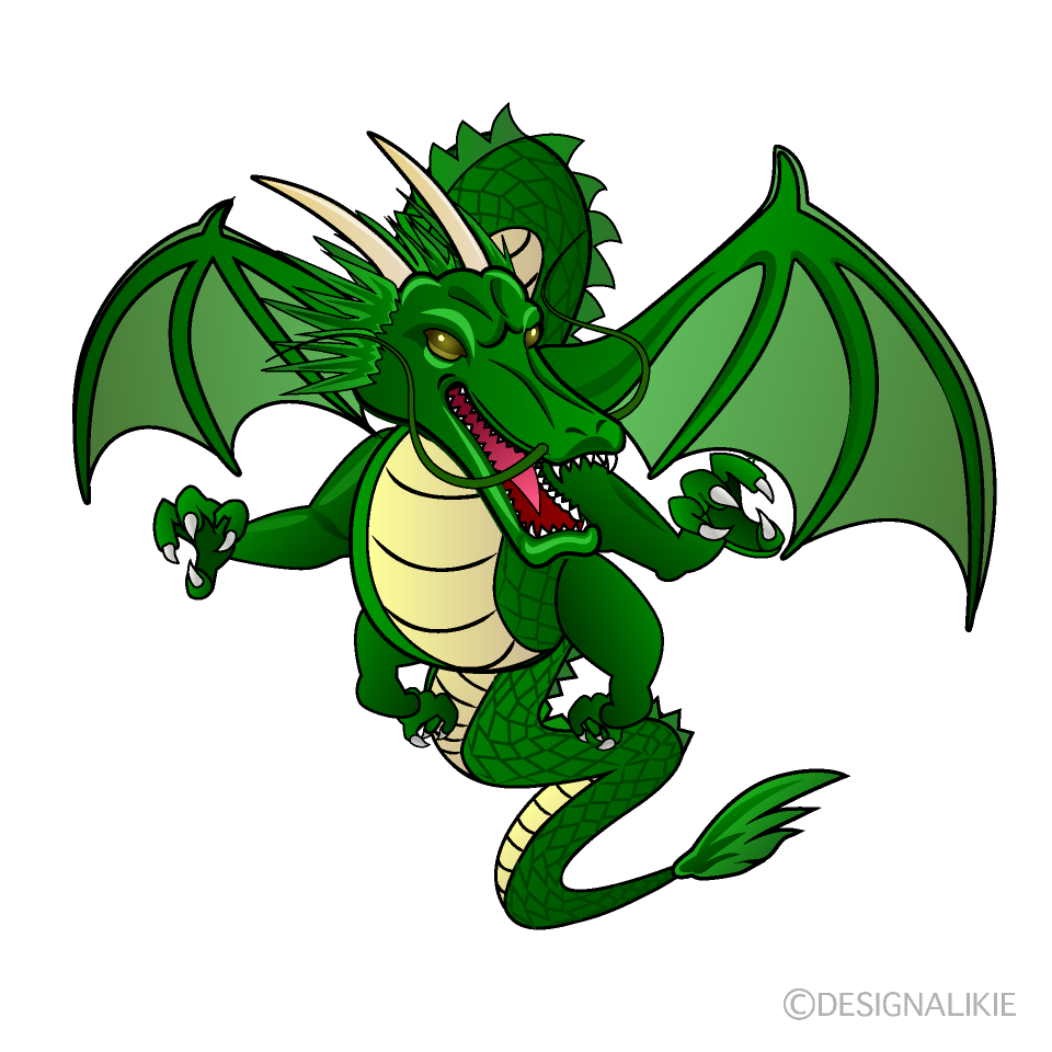 羽ばたくカッコいいドラゴン