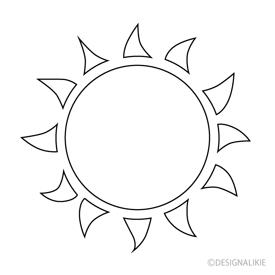 メラメラ太陽（白黒）