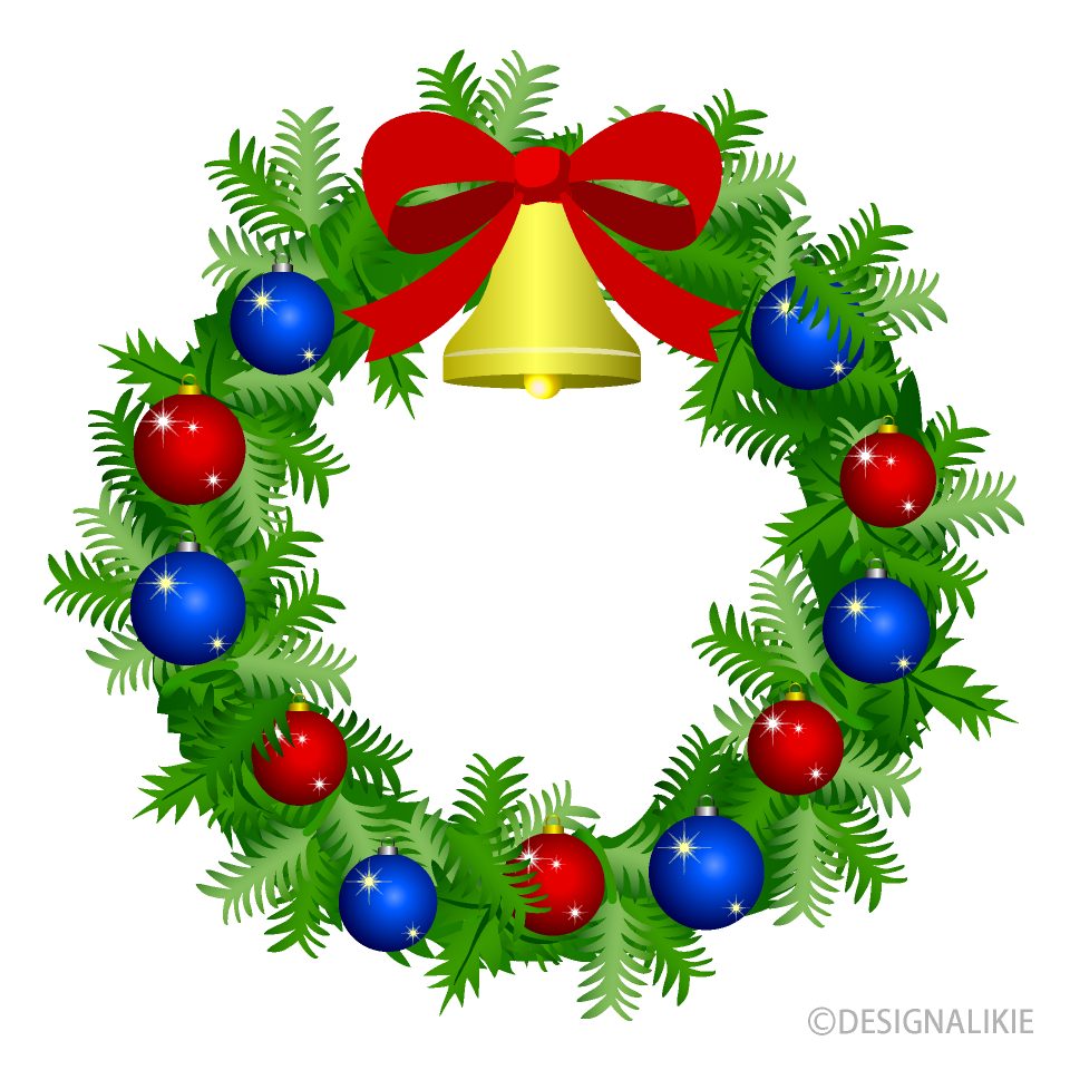 赤青クリスマスリース