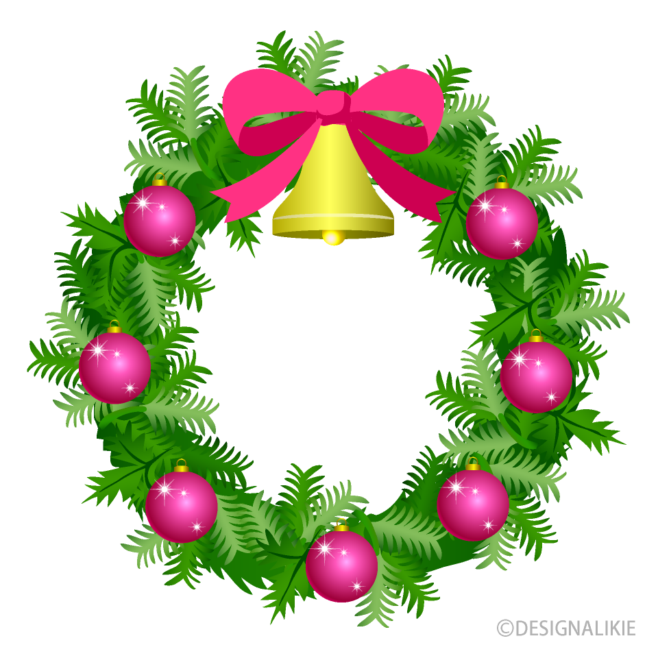 ピンククリスマスリース