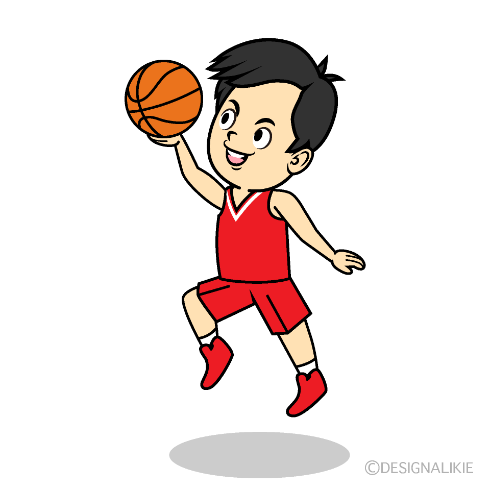 レイアップするバスケ選手