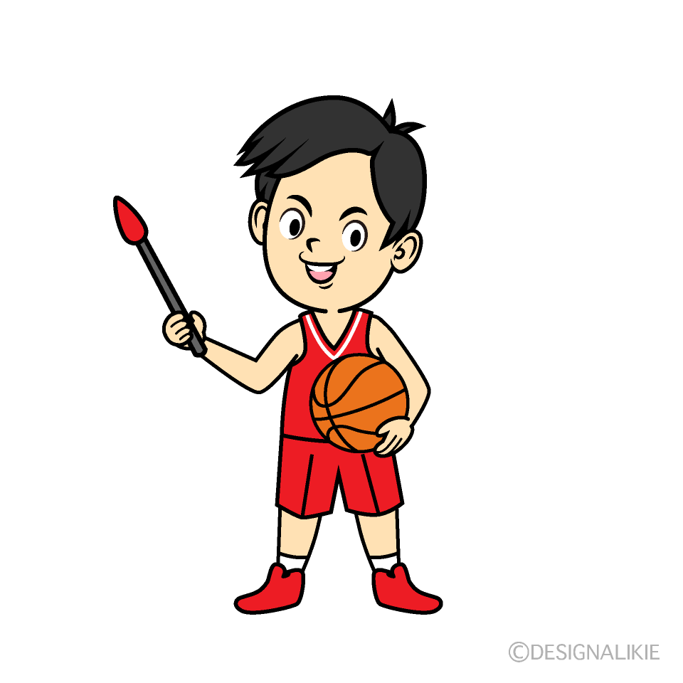 説明するバスケ選手