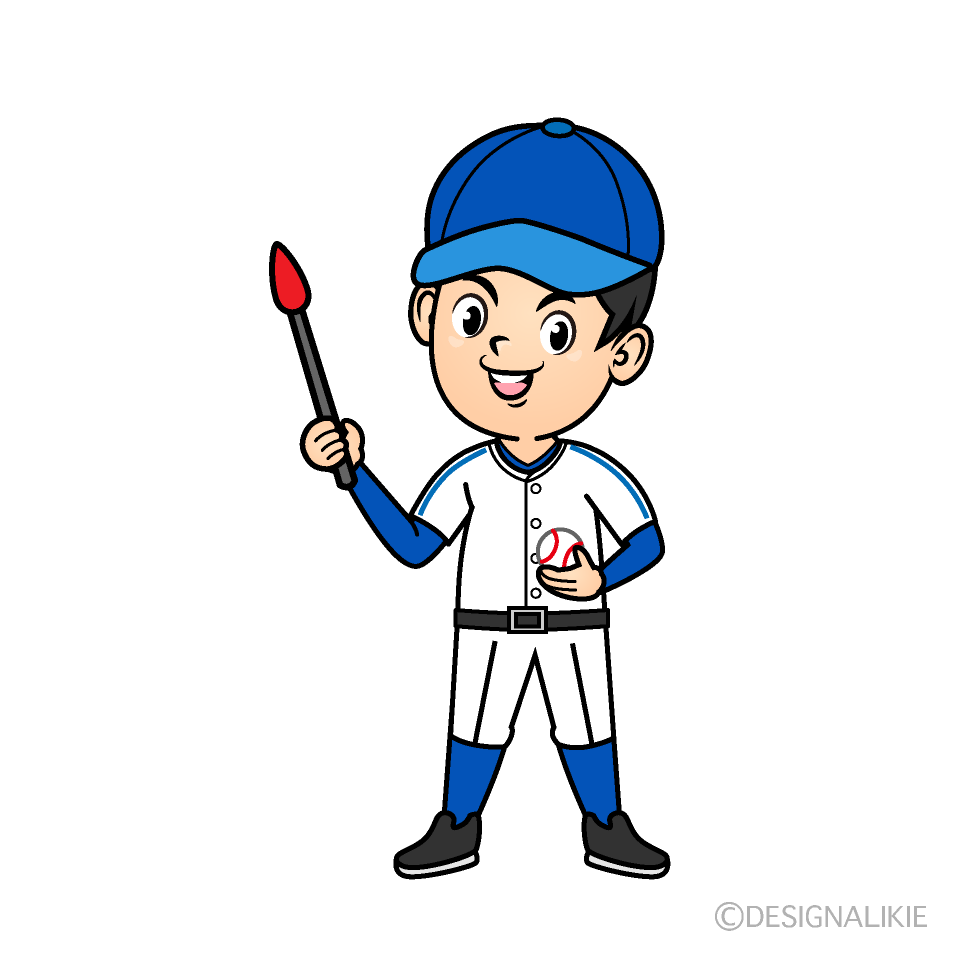 説明する野球選手